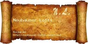 Neuhauser Lotti névjegykártya